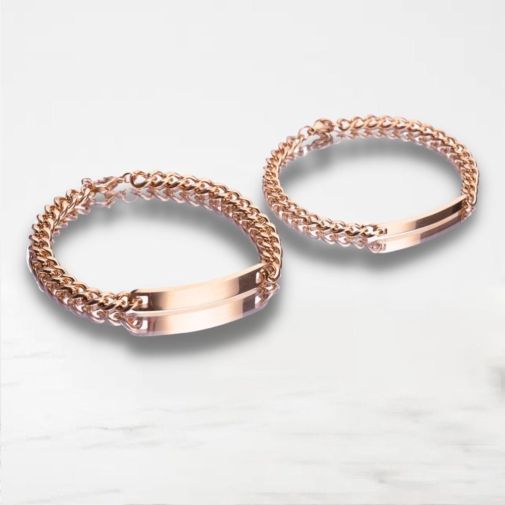 Bracelet Couple (Personnalisable) Or-Rose