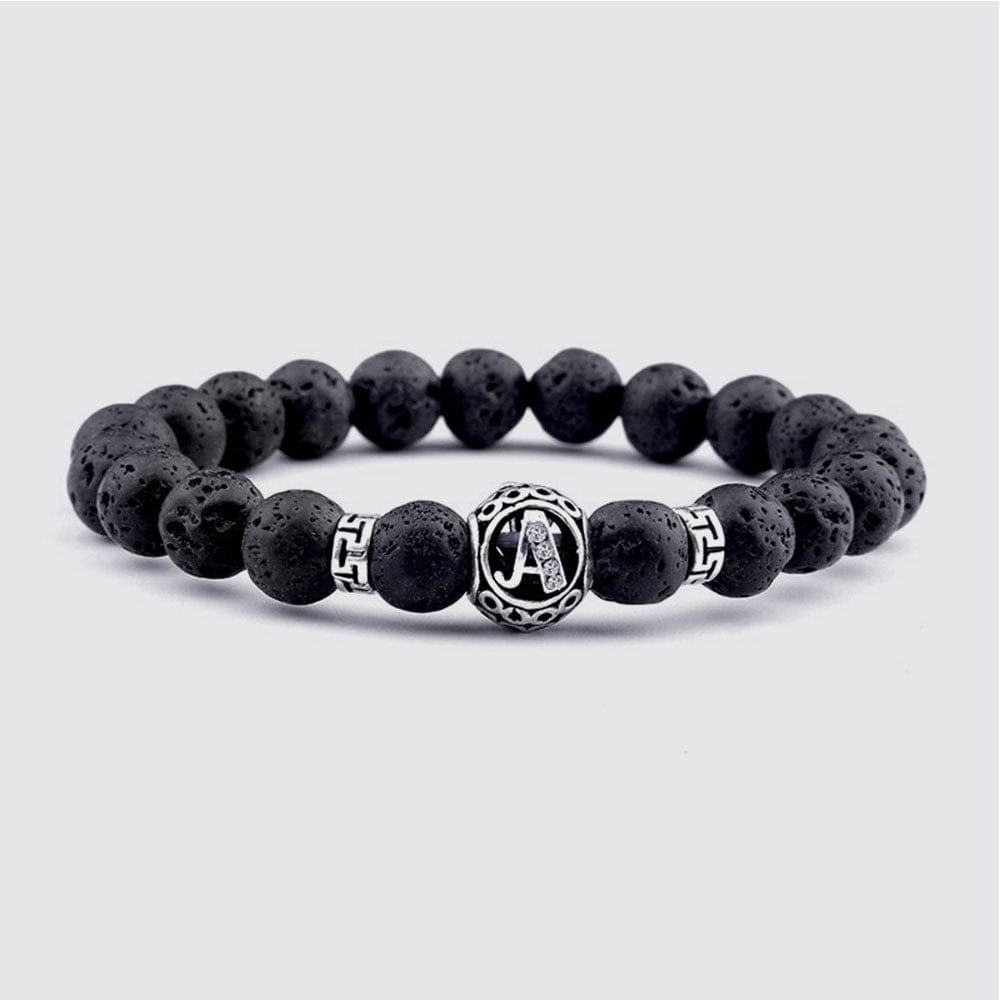 Bracelet Couple Pierre de Lave A / 17CM