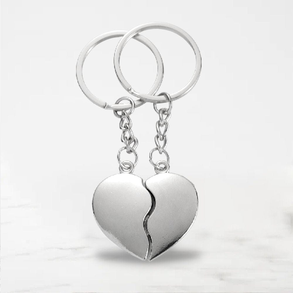 Porte Clé Cœur Séparable Argent