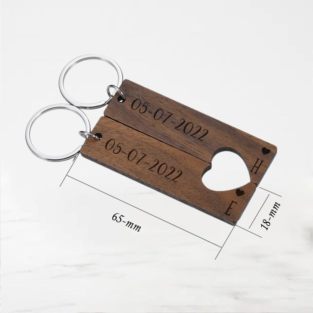 Porte Clé Couple Bois (Personnalisé) Bois