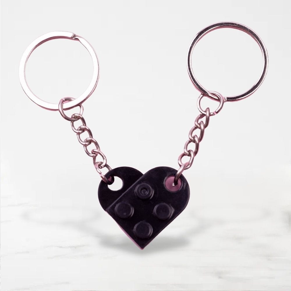 Porte Clé Couple Lego Noir