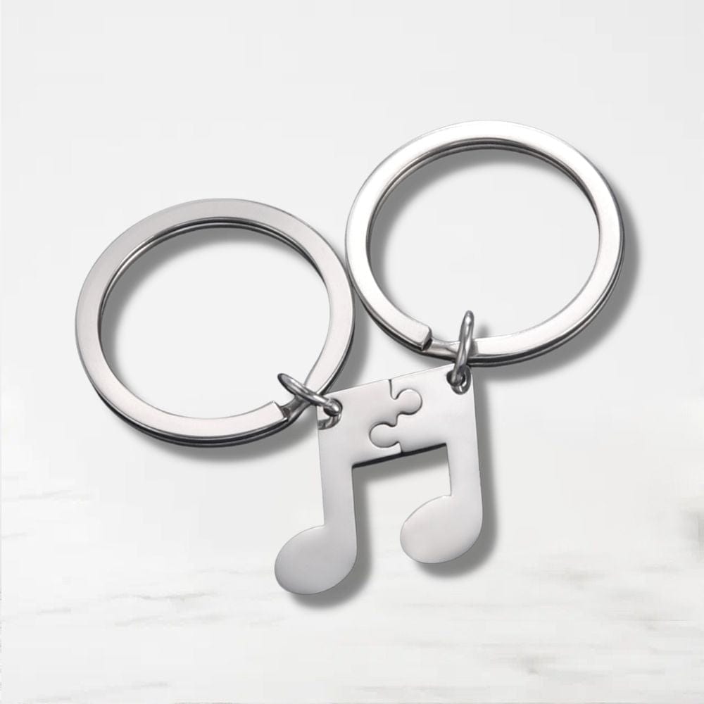 Porte Clé Note De Musique Argent