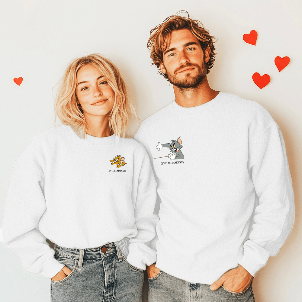 Pull Couple Tom Et Jerry Personnalisé – Quai Des Amours