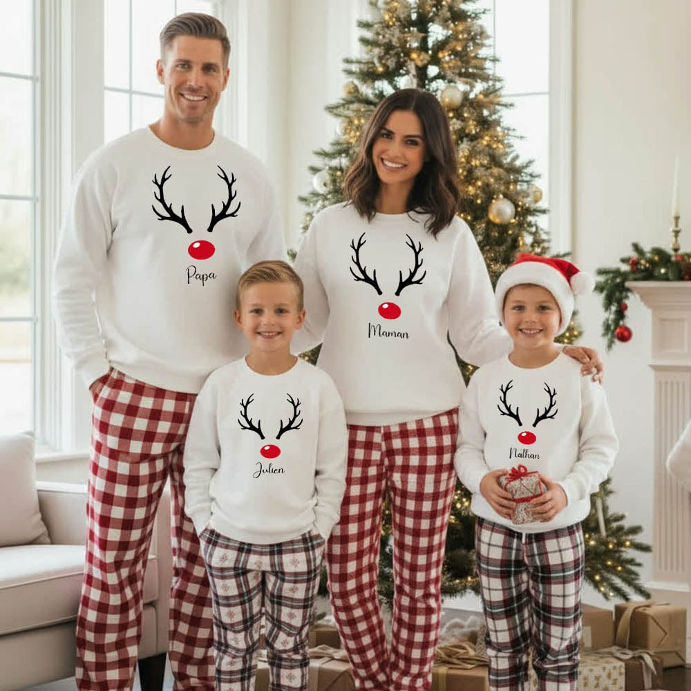 Pull Noel Renne Famille