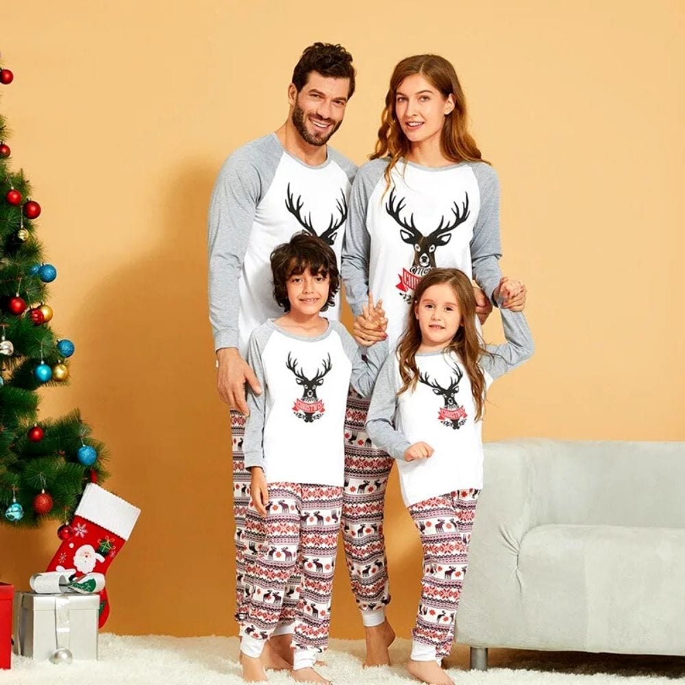Pyjama Coordonné Famille Blanc / Papa XL