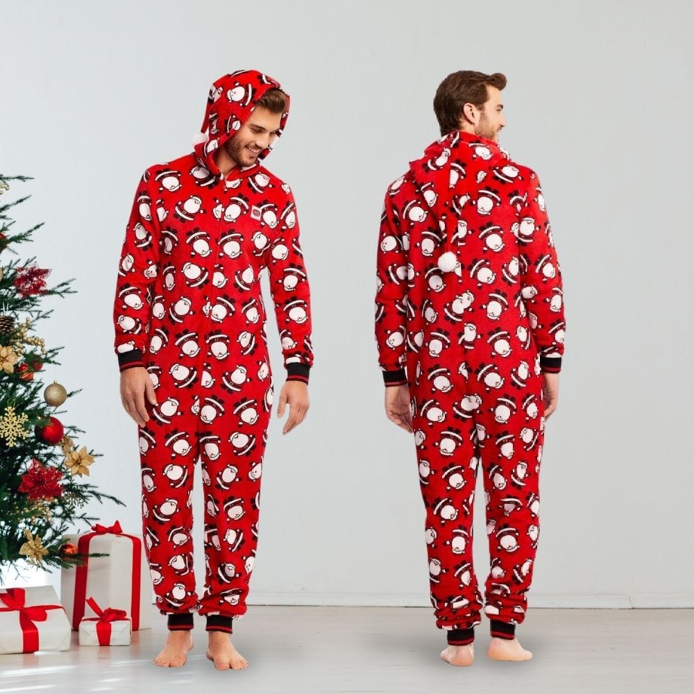 Pyjama Couple Noel Assorti Rouge / Homme-XXL
