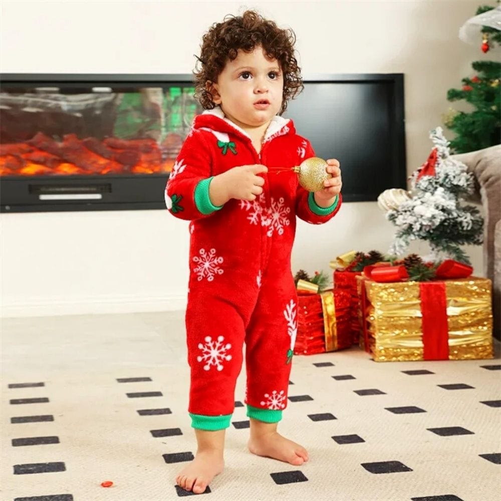 Pyjama Grenouillère Famille Rouge / Bébé 3-6M