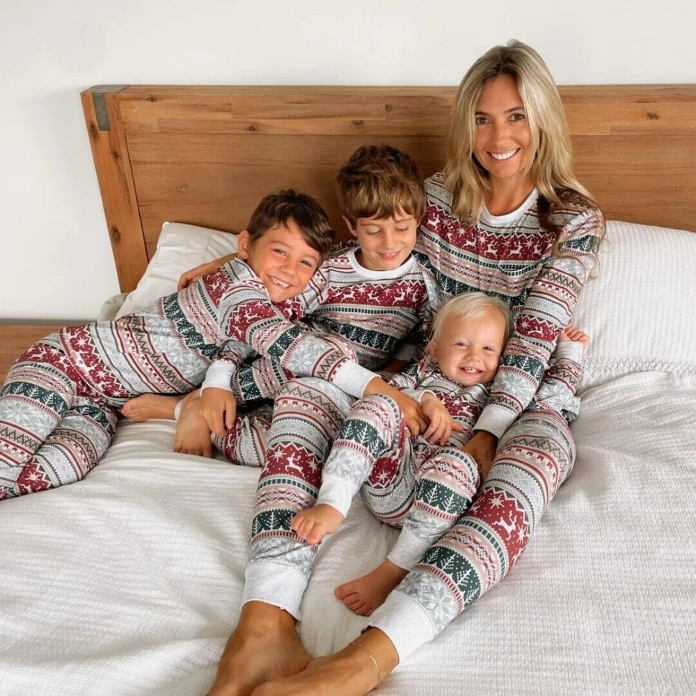 Pyjama Noel Assorti Famille Blanc / Mère S