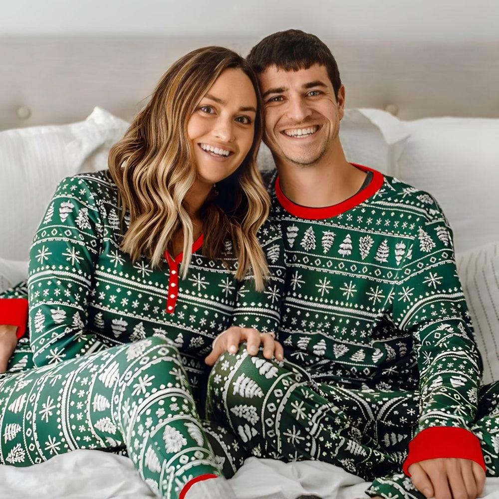 Pyjama Noël Famille Vert