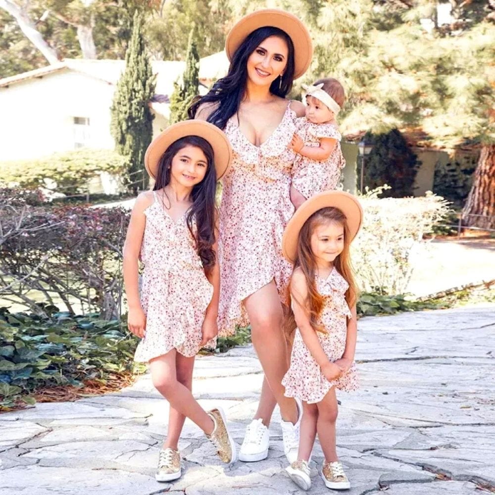 Robe Cocktail Mère Fille Identique Blanc / Maman S