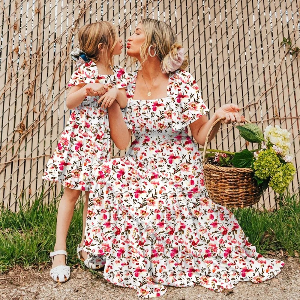 Robe Fleurie été Petite Fille Et Maman