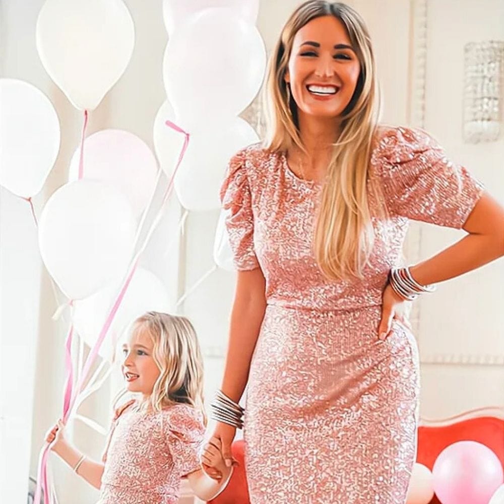 HOT Robe Maman Robe Soiree Mere Fille Tenue De Fete Mere