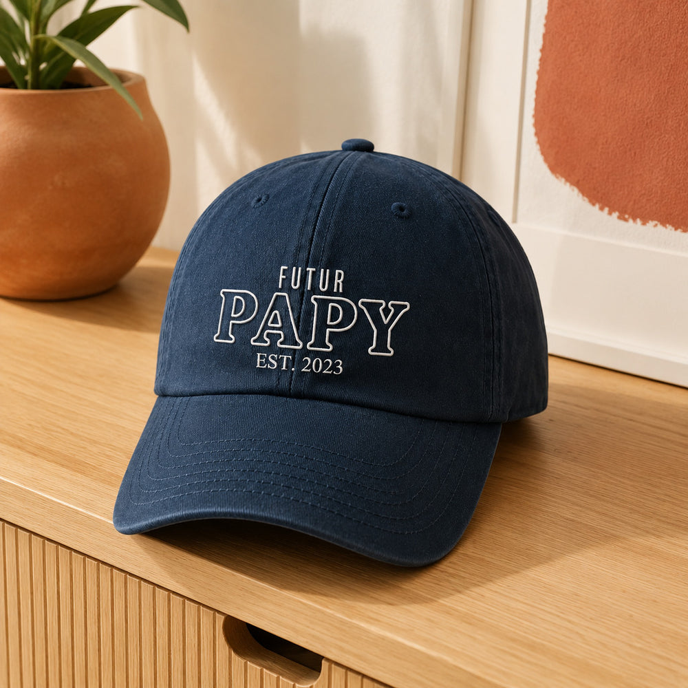 Casquette brodée Futur papy marine