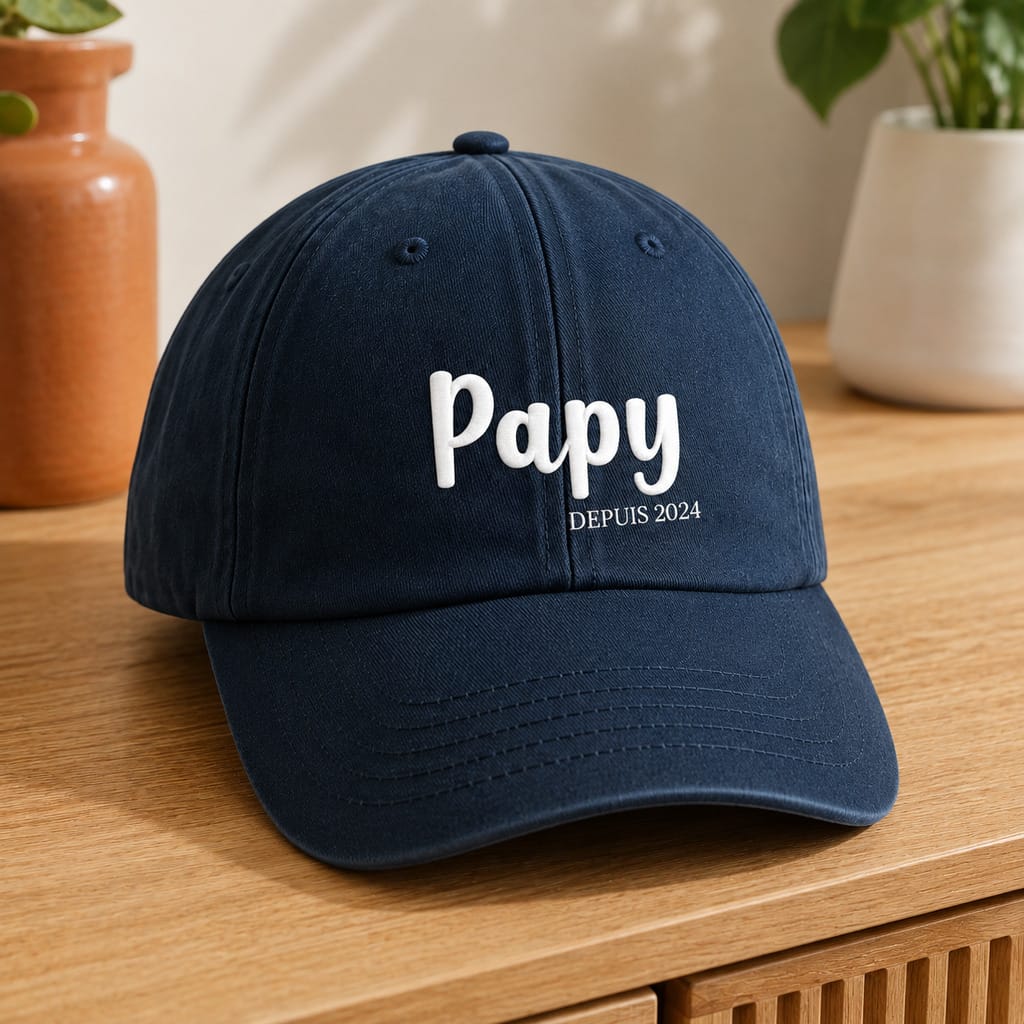 Casquette brodée Papy depuis marine