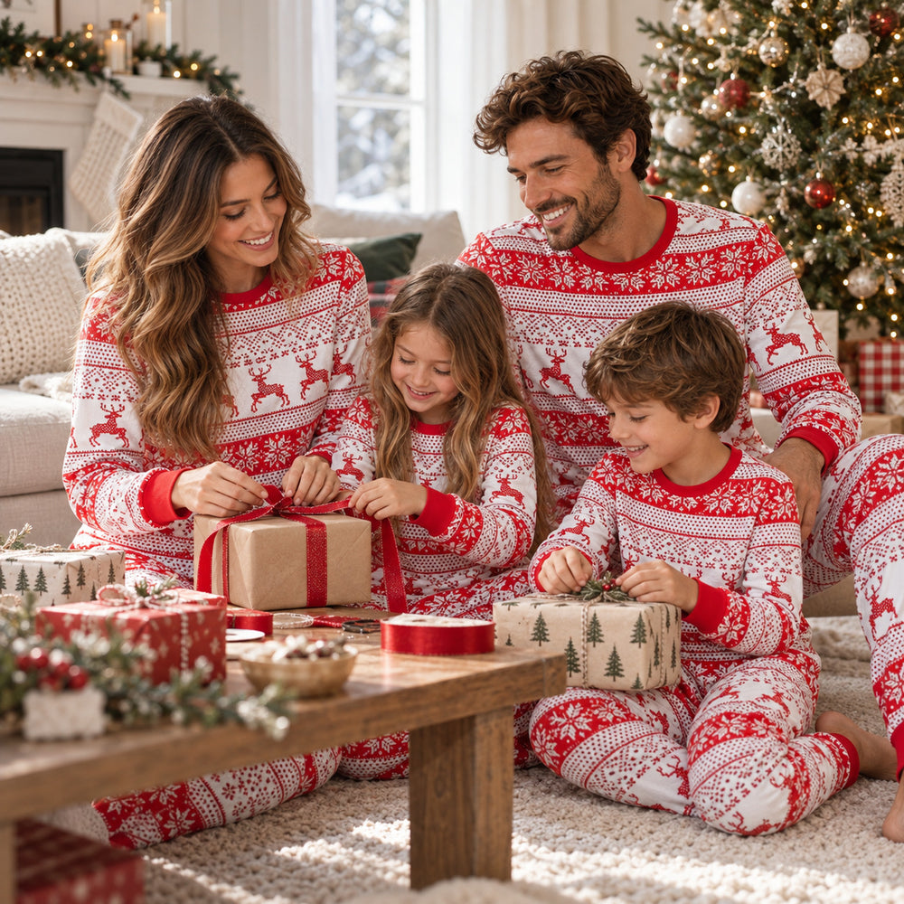 Ensemble Pyjama Noel - emballage des cadeaux