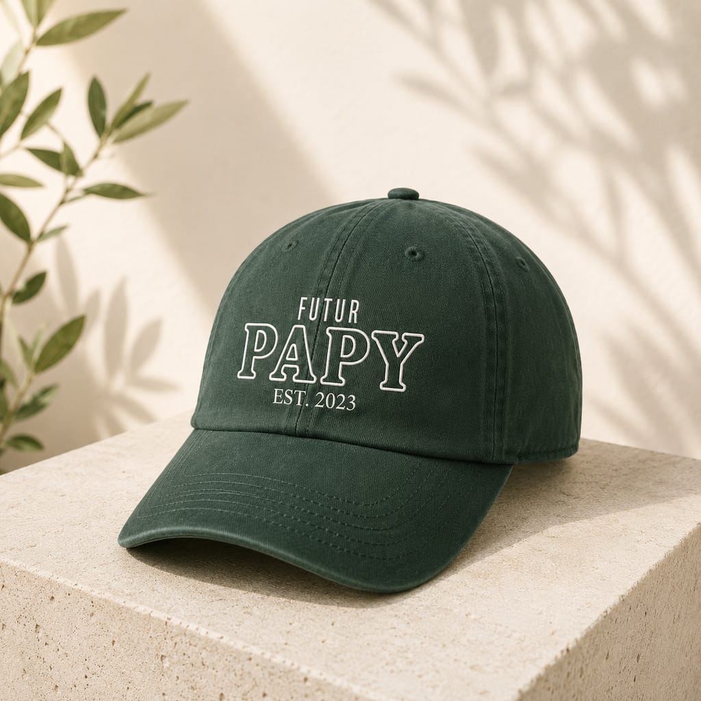 Casquette brodée Futur papy vert forêt