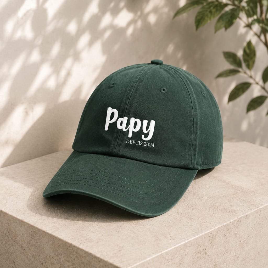 Casquette brodée Papy depuis vert forêt