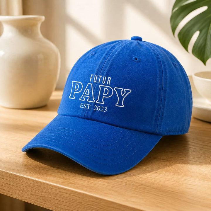 Casquette brodée Futur papy bleu royal