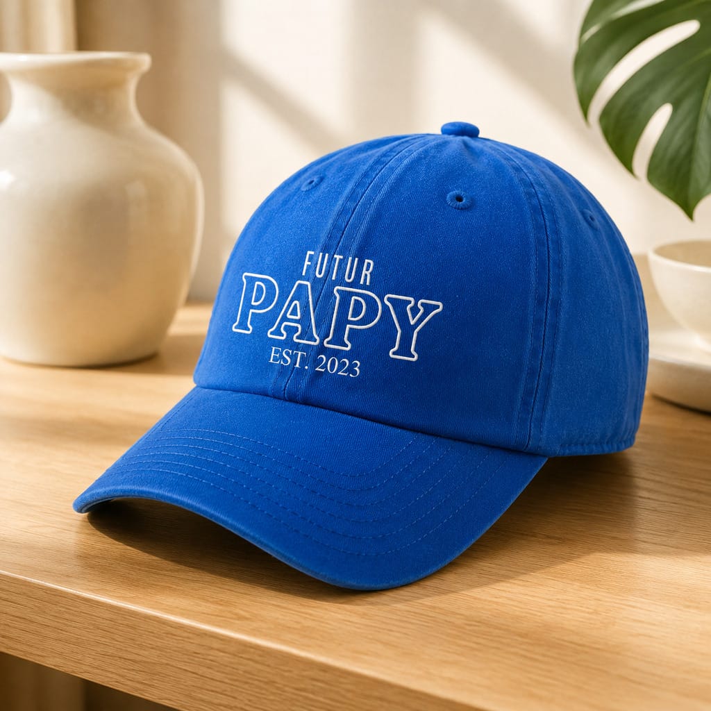 Casquette brodée Futur papy bleu royal