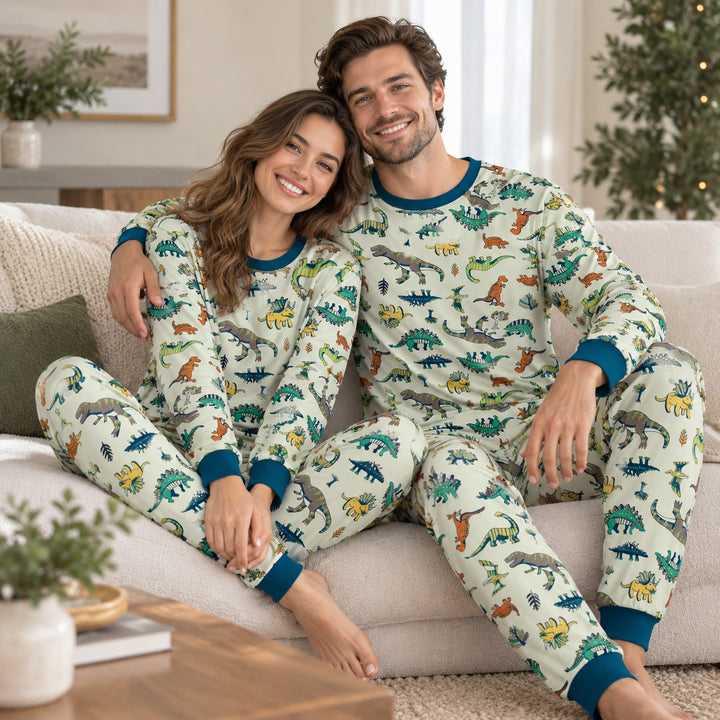 Pyjama couple dinosaure assorti
