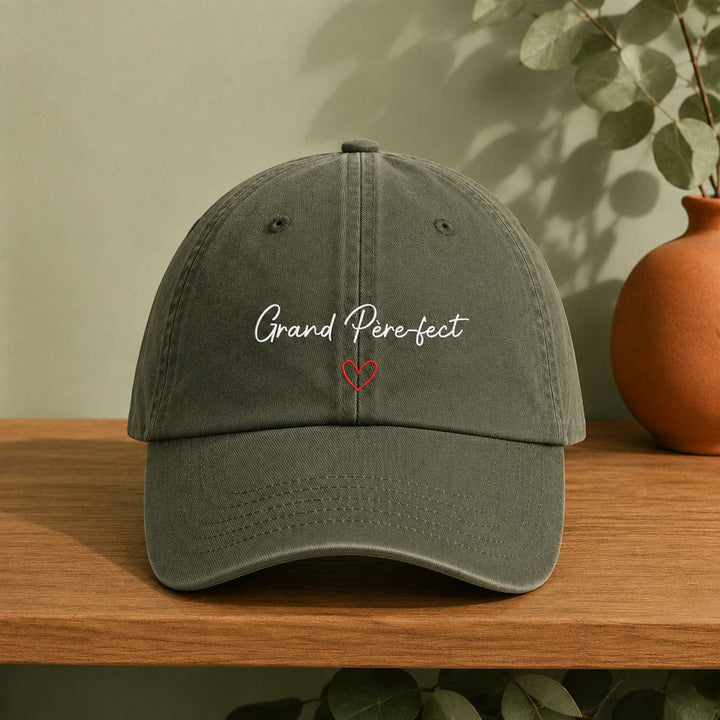 Casquette brodée Grand Père-fect vert olive
