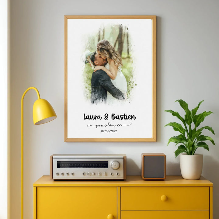 Affiche anniversaire de mariage Affiche Format Vertical / Blanc / A4