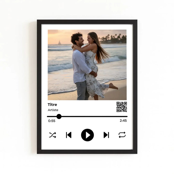 Affiche album musique personnalisée Affiche Portrait / Bois Noir / A4 21x29.7 cm