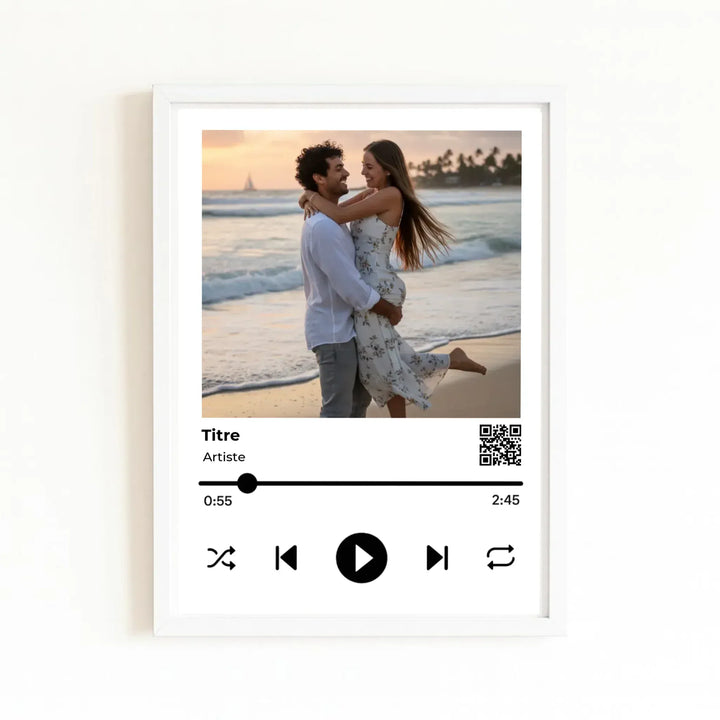 Affiche album musique personnalisée Affiche Portrait / Bois Blanc / A4 21x29.7 cm