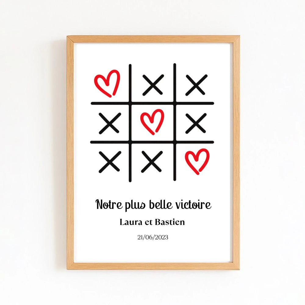 Affiche chambre couple Affiche Portrait / Bois Naturel / A4 21x29.7 cm