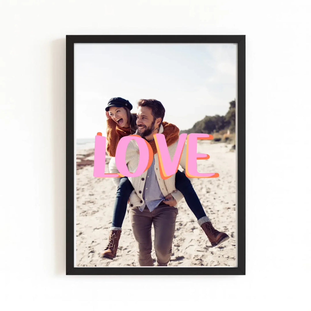 Affiche love Affiche Portrait / Bois Noir / A4 21x29.7 cm