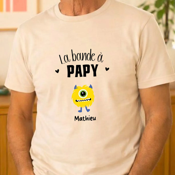 Tee Shirt Personnalisé - La bande à papy T-shirt Front Homme | STYLE 3 / Beige / S