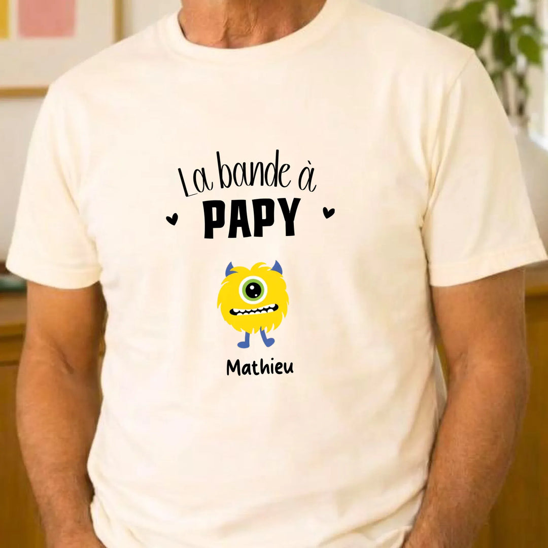 Tee Shirt Personnalisé - La bande à papy T-shirt Front Homme | STYLE 3 / Naturel / S