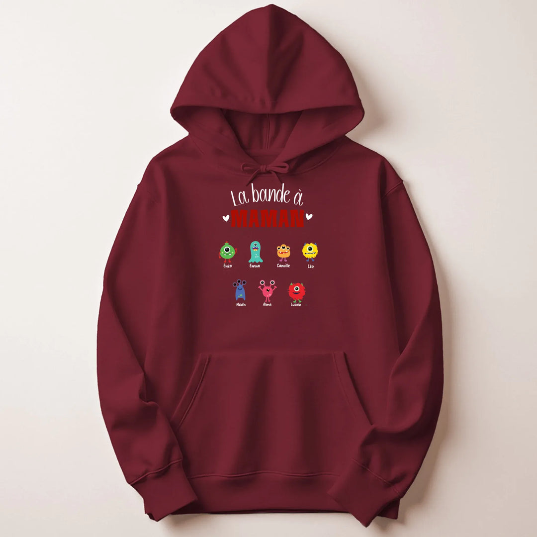 Pull fête des mères jeune maman Sweat à capuche / Bordeaux / M
