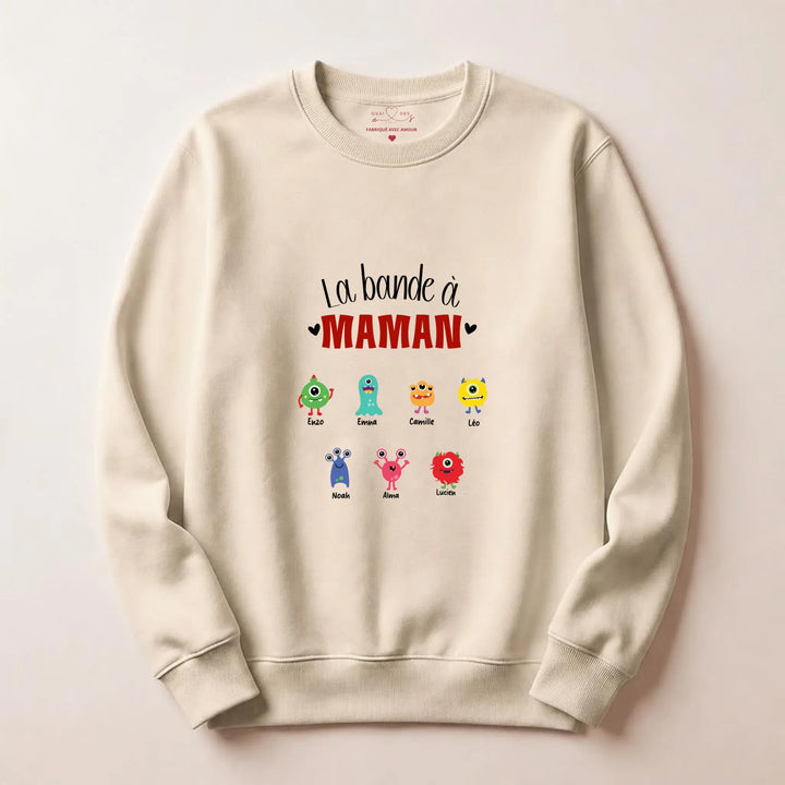 Pull personnalisé jeune maman - la bande à maman Sweatshirt / Beige / S