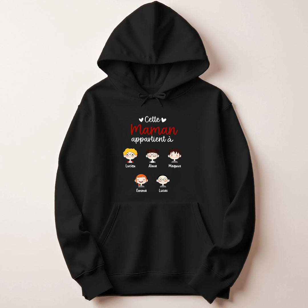Pull cette maman appartient à Sweat à capuche / Noir / M