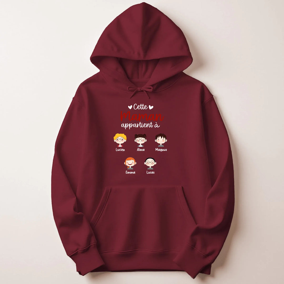 Pull cette maman appartient à Sweat à capuche / Bordeaux / M