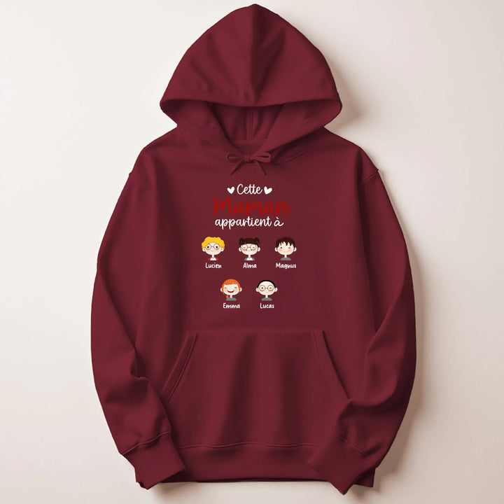 Pull cette maman appartient à Sweat à capuche / Bordeaux / M