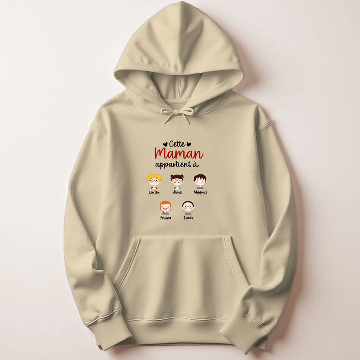 Pull cette maman appartient à Sweat à capuche / Beige / M