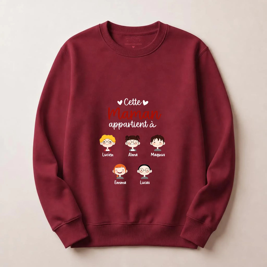 Pull cette maman appartient à Sweatshirt / Bordeaux / S