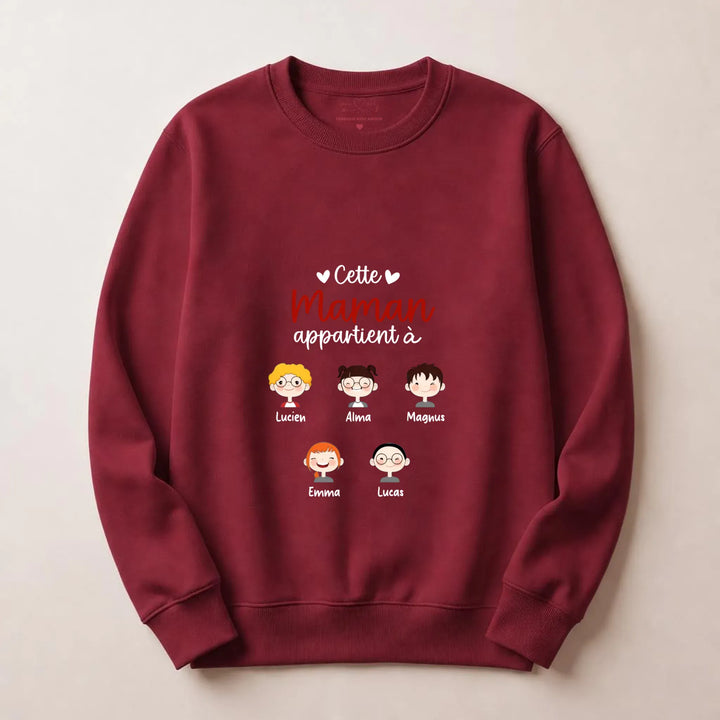 Pull cette maman appartient à Sweatshirt / Bordeaux / S