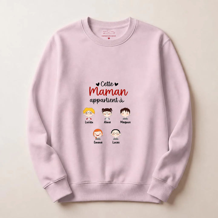 Pull cette maman appartient à Sweatshirt / Rose clair / S