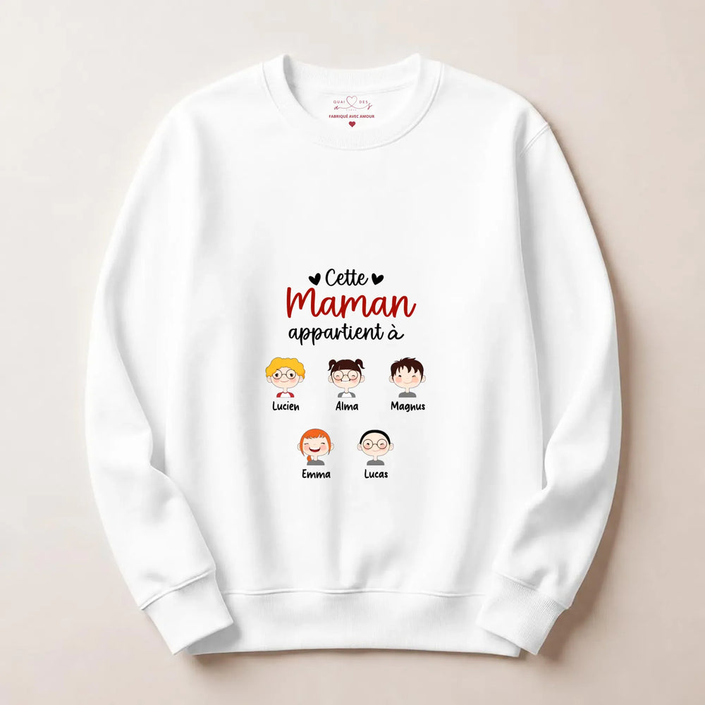 Pull cette maman appartient à Sweatshirt / Blanc / S