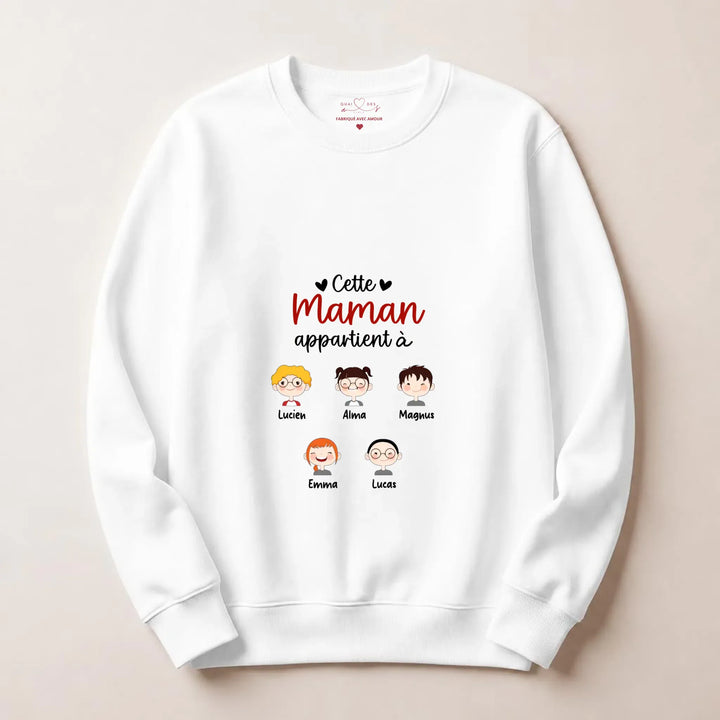 Pull cette maman appartient à Sweatshirt / Blanc / S
