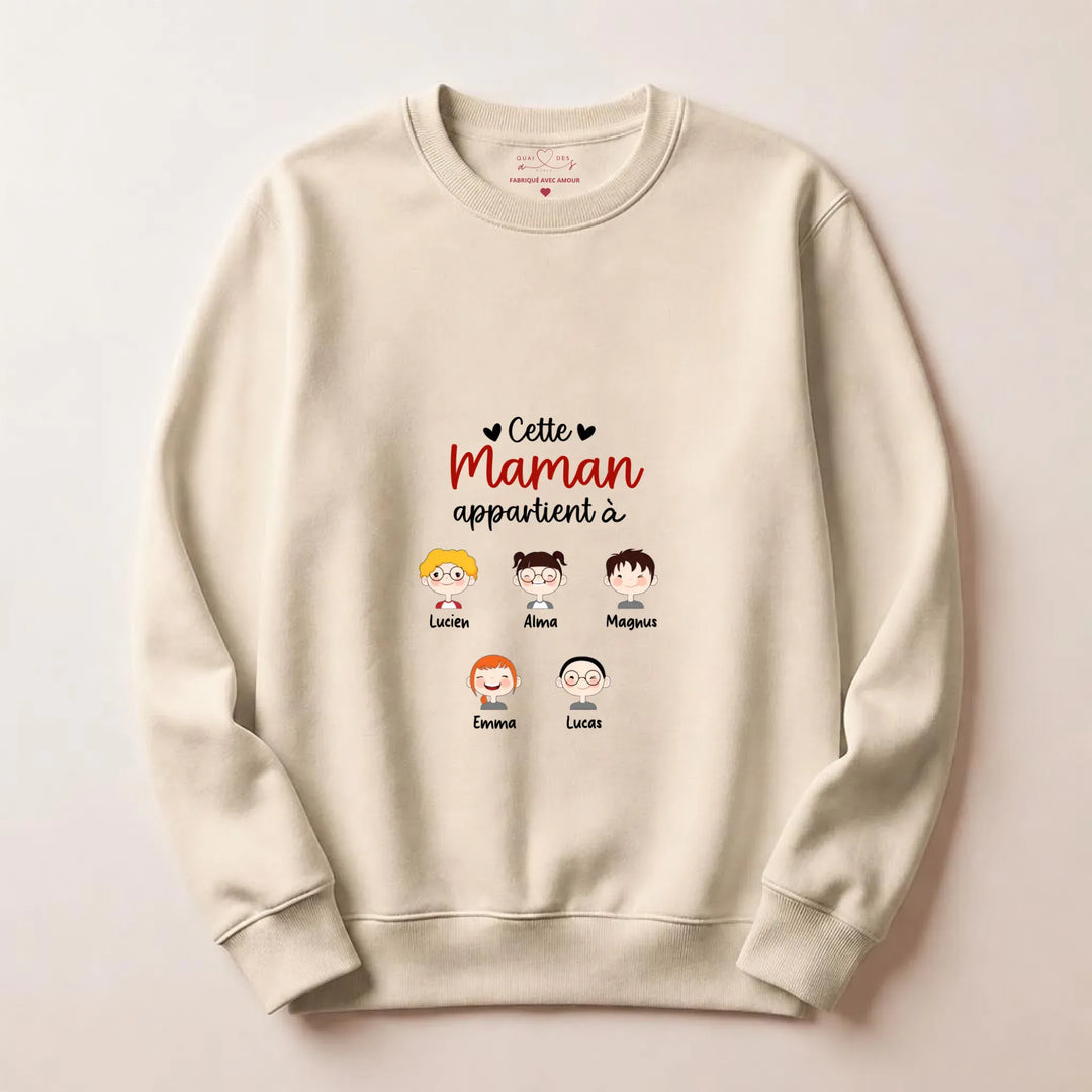 Pull cette maman appartient à Sweatshirt / Beige / S