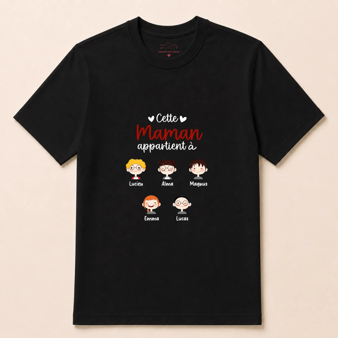 Pull cette maman appartient à T-shirt / Noir / S
