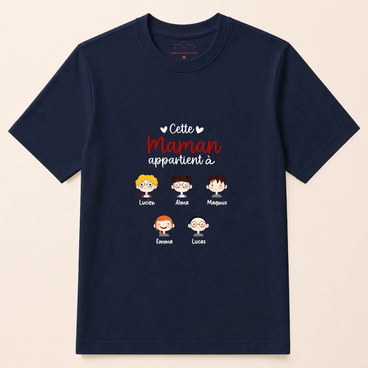 Pull cette maman appartient à T-shirt / Marine / S