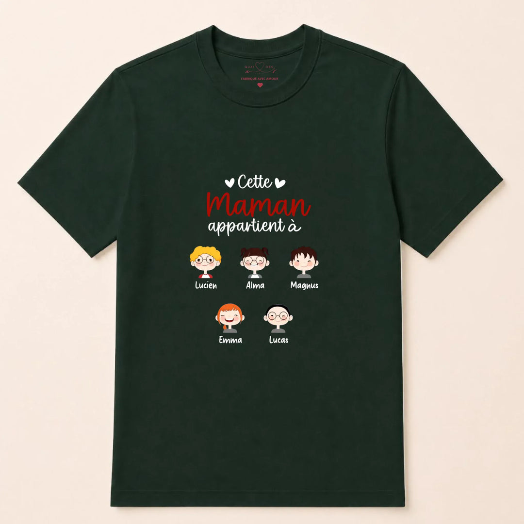 Pull cette maman appartient à T-shirt / Vert Forest / S