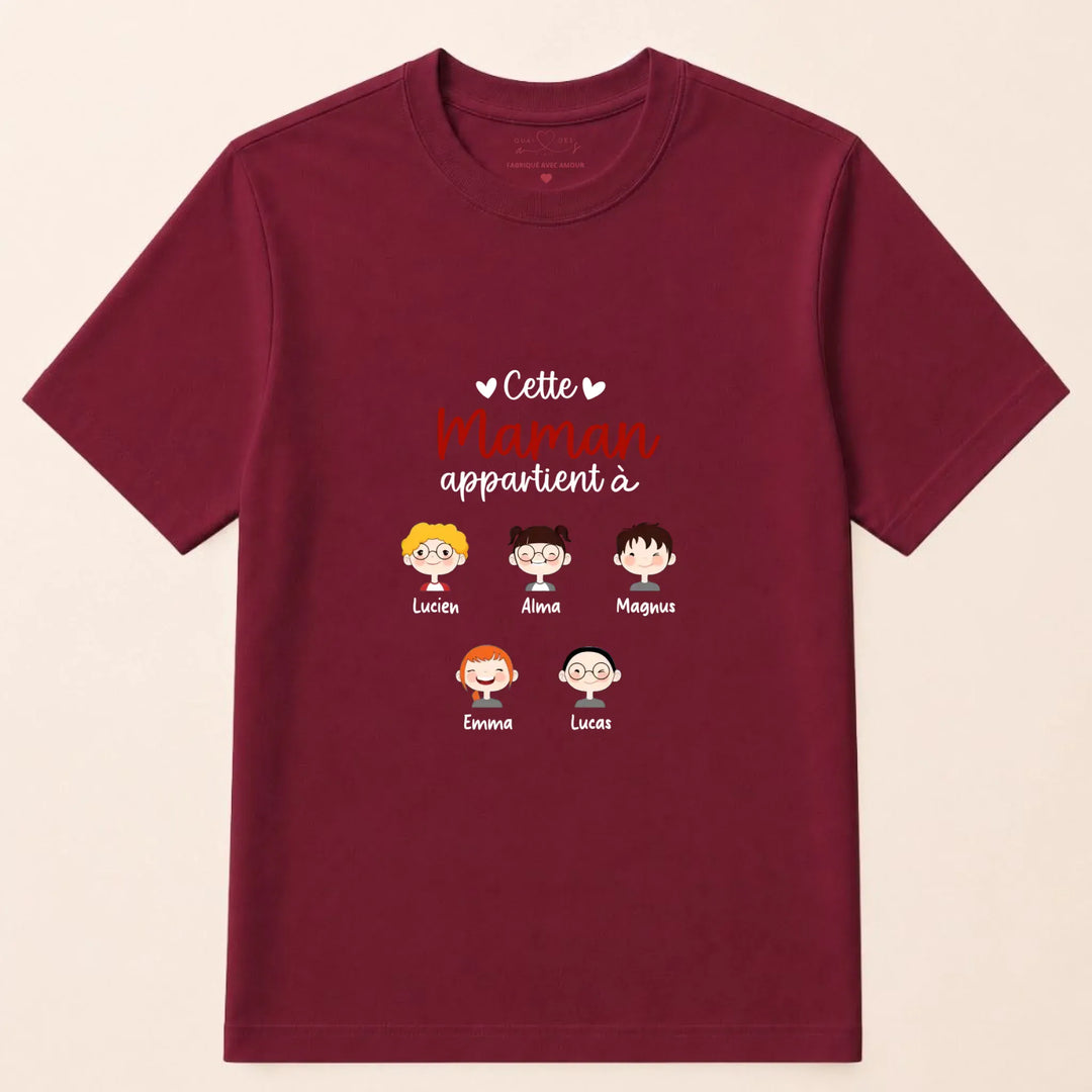 Pull cette maman appartient à T-shirt / Bordeaux / S