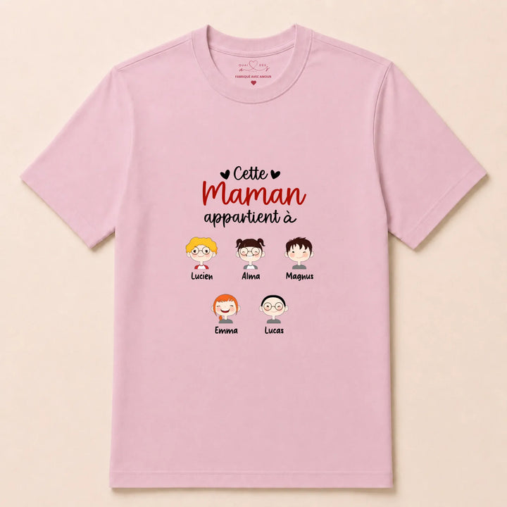 Pull cette maman appartient à T-shirt / Rose Clair / S