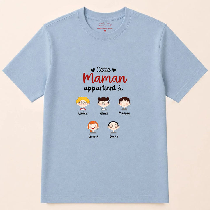 Pull cette maman appartient à T-shirt / Bleu Clair / S